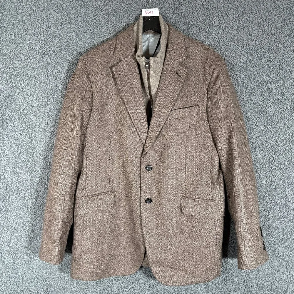 Hackett London Mayfair Wool Herringbone Blazer 2 in 1 Sport Coat - Men's Size 42